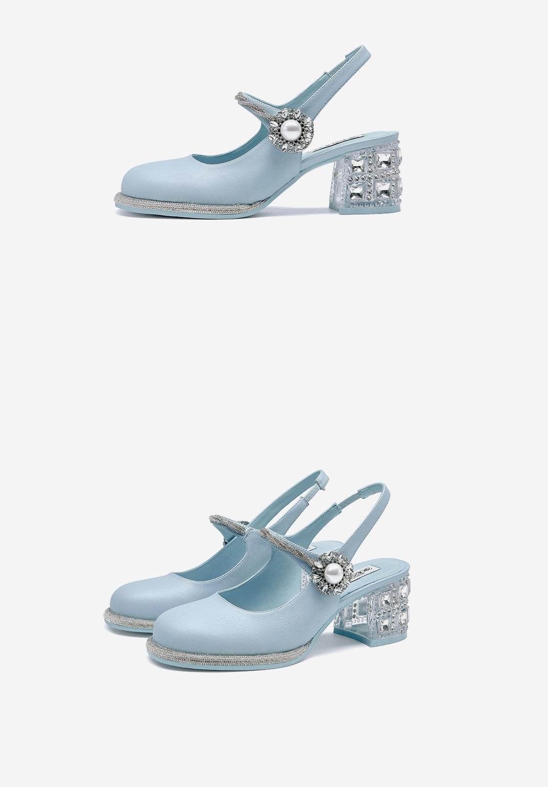SHOESZOOO Maryjane Rhinestone Round Toe Block Heels - WISDOM.