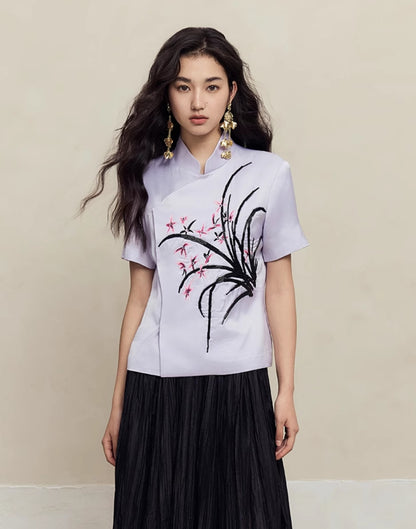 HECO Draped Acetate Short Sleeve T-Shirt Top Women - ministry.