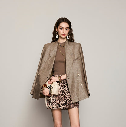 ANNASPEAK Linen Old Money Style Suit -FIGS.