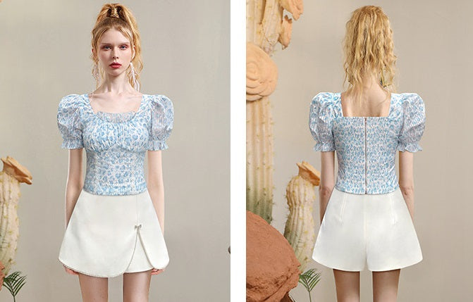 CHECOCRE Stubble guest French temperament court style design top -UNICORN.
