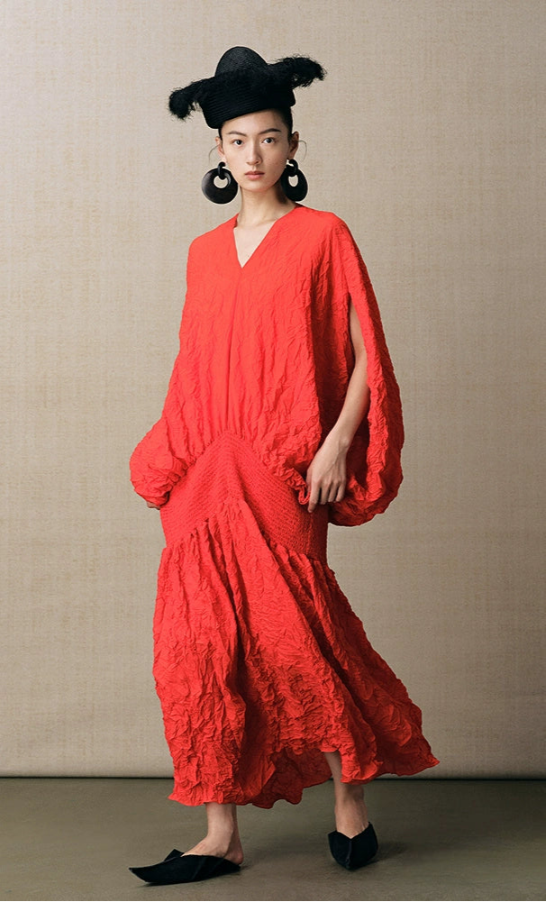 ZHUCHONGYUN  minimalist wrinkled long dress-ARIAH.
