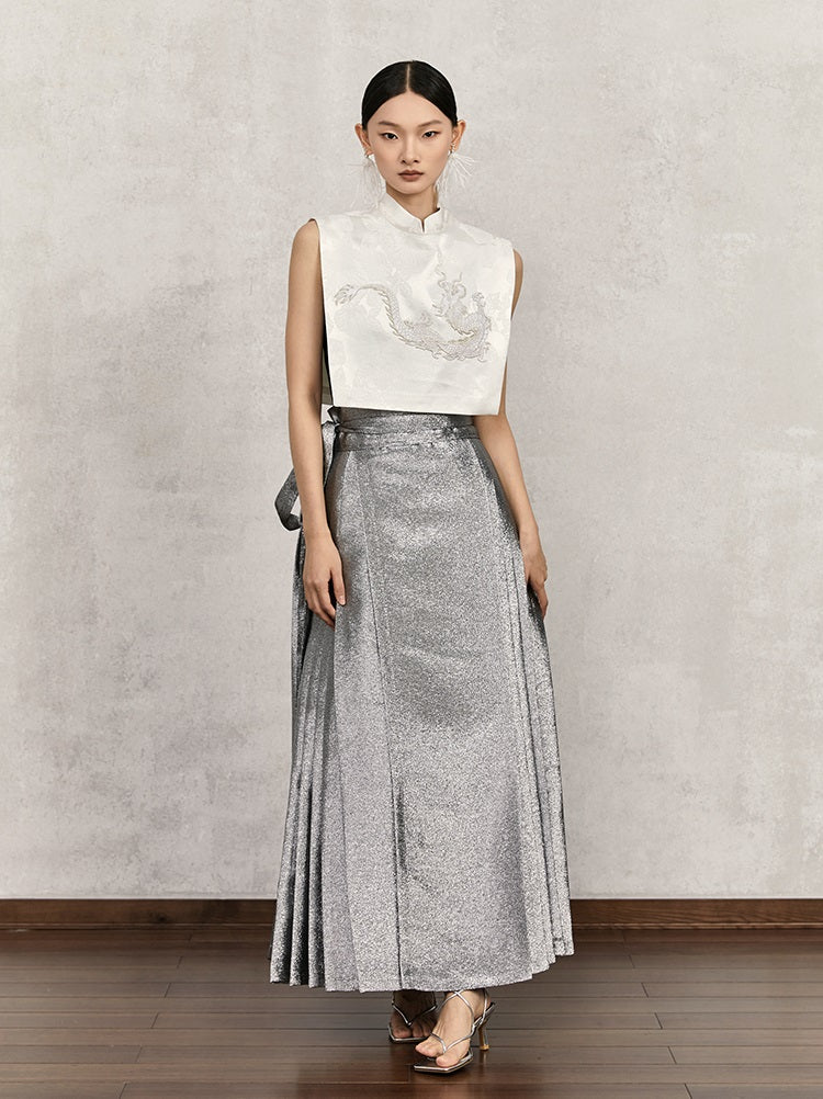 HECO cotton jacquard top short sleeveless women - adam.