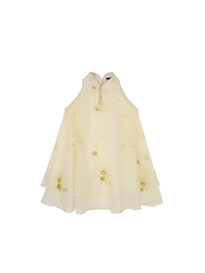 HECO Chinese double-layer tulle flesh covering elastic ballet style vest two-piece - LEVI.