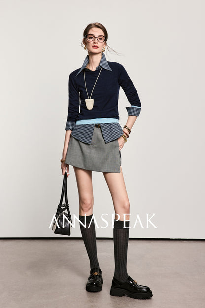 ANNASPEAK fake two pieces wool knit-LIAM.