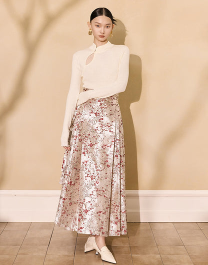 HECO Stand Collar red black white apricot Slim Bottom top Spring - treat.