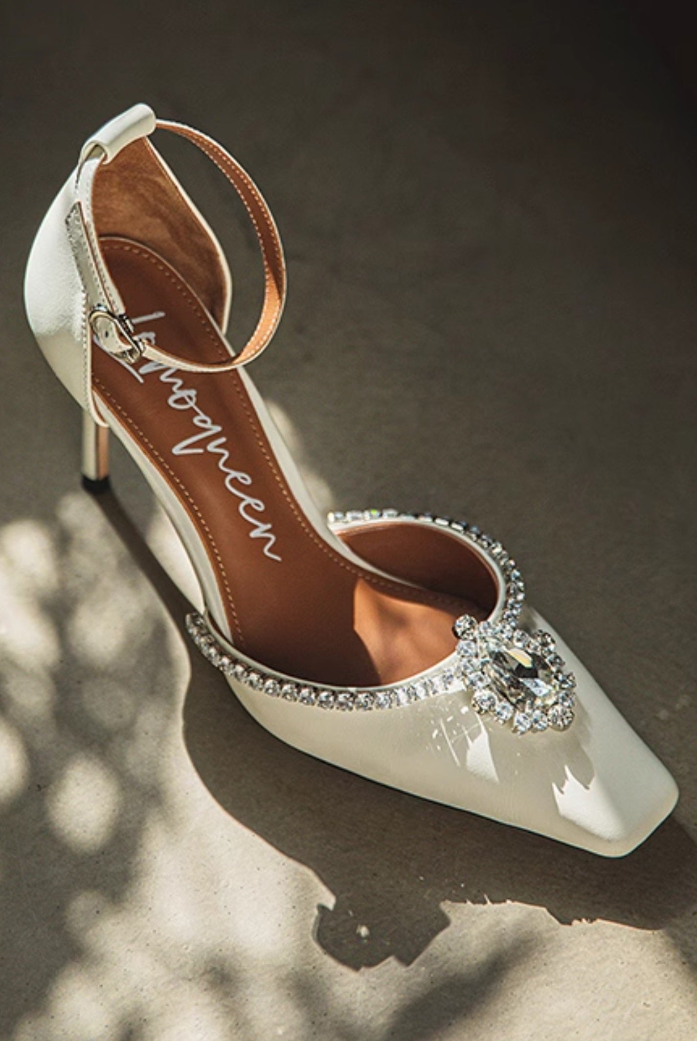 SHOESZOOO French Ankle Strap Stiletto Square Toe Crystal High Heels - MYSELF.