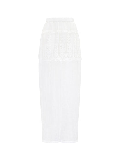 M essential Mackay designer Zen One Linen Lace Lace Sleeveless Top - KENYA.