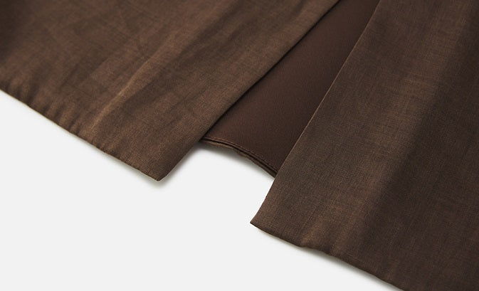 ZHUCHONGYUN summer sheer thin curled cuffs loose short-sleeved dress--SORA.