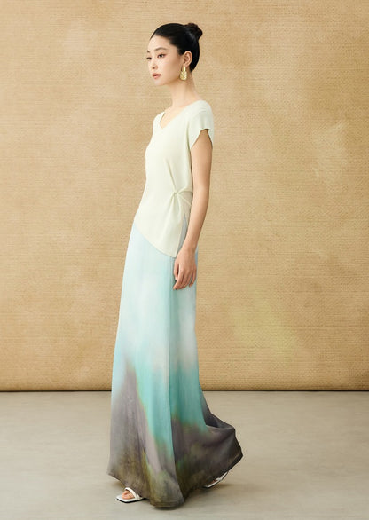 HECO Chinese Versatile Beveled Side Buckle V-Neck Knit Top - BREA.