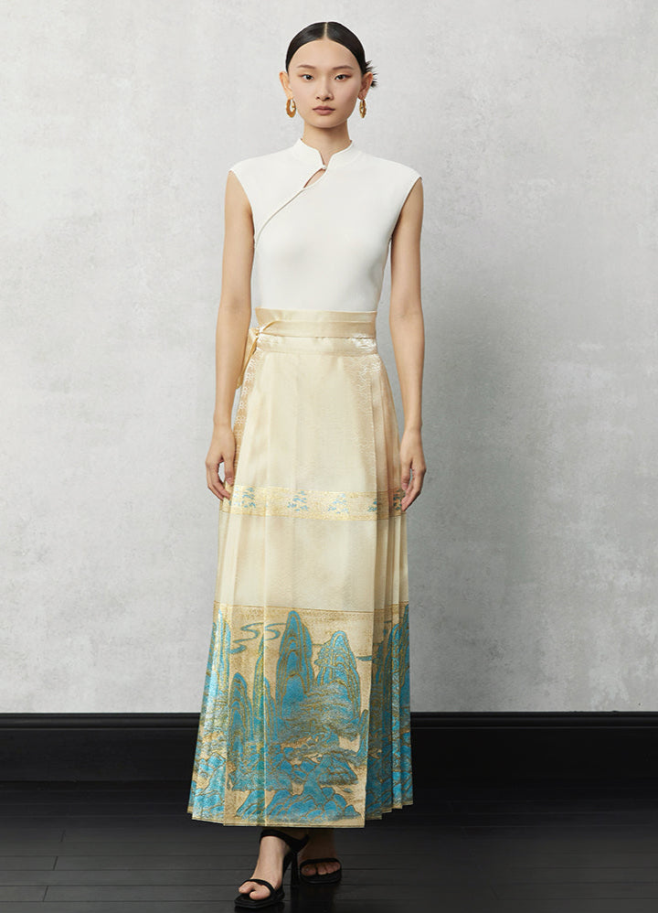 HECO weaving Jinshan jacquard horse face long skirt women - vin.