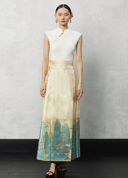 HECO weaving Jinshan jacquard horse face long skirt women - vin.