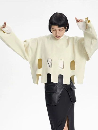 TINY IN oversize slouchy short cut-out women's sweater -BOKO
