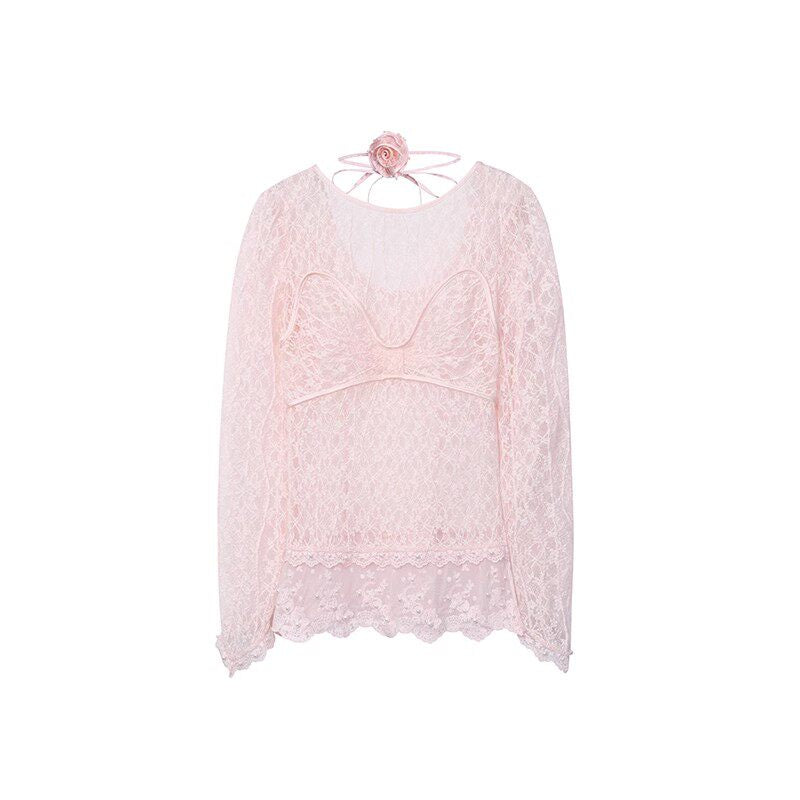 FAME Laphim romantic lace studded bead top - CHARLOTTE