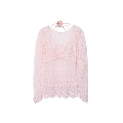 FAME Laphim romantic lace studded bead top - CHARLOTTE