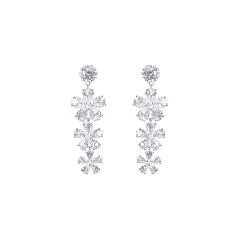 Wardrobes by Chen Luxury Crystal Diamond Dinner Party Earrings-Butter