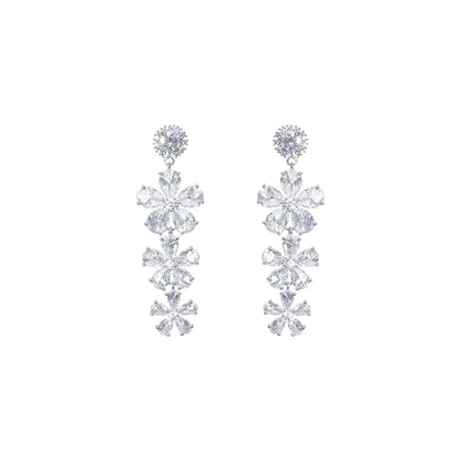 Wardrobes by Chen Luxury Crystal Diamond Dinner Party Earrings-Butter