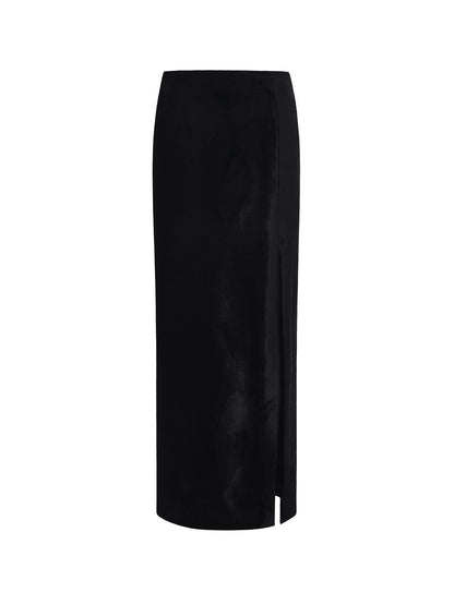 Black pencil skirt on a white background