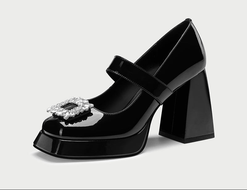 PJJUU Thick-soled Mary Jane JK Small Leather British Style High Heels - JUMIA