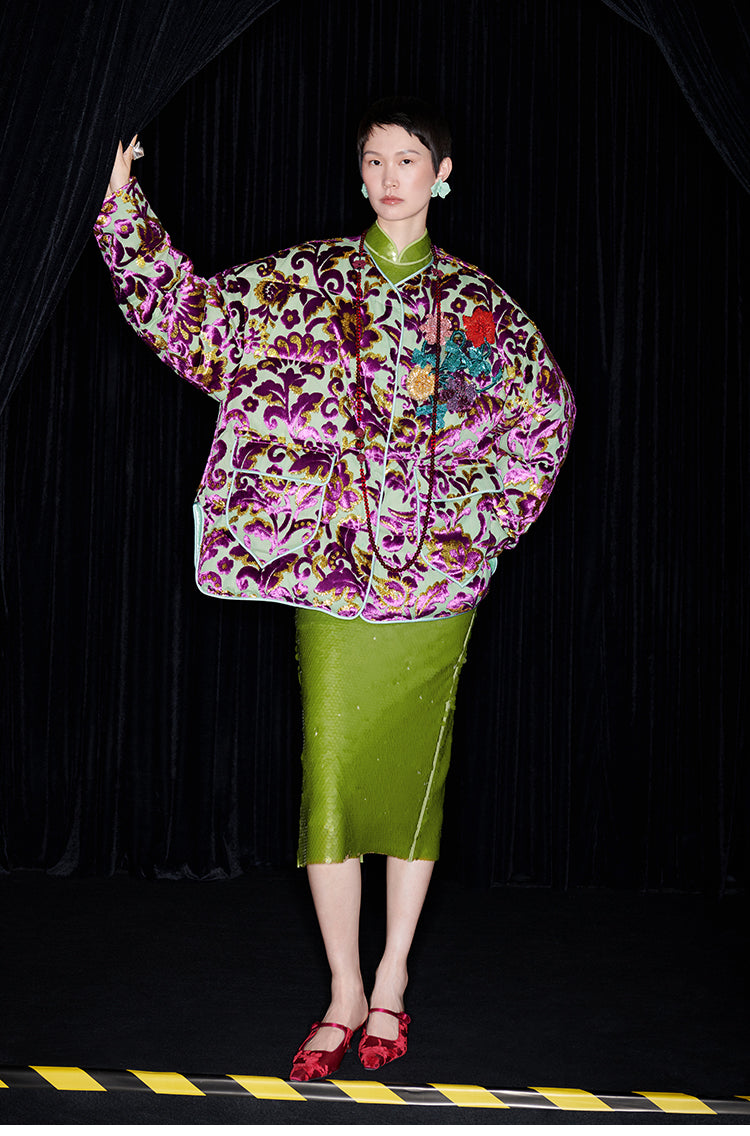 M essential Mackay designer Barcelona colourful iron-embroidered jacket dress set- four.