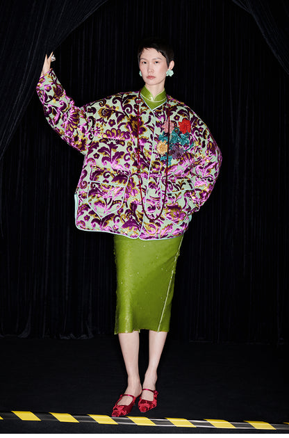 M essential Mackay designer Barcelona colourful iron-embroidered jacket dress set- four.