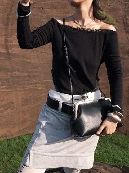 IUBALLET Star Rail Buckle New Mouth Gold Bag - LOVE.