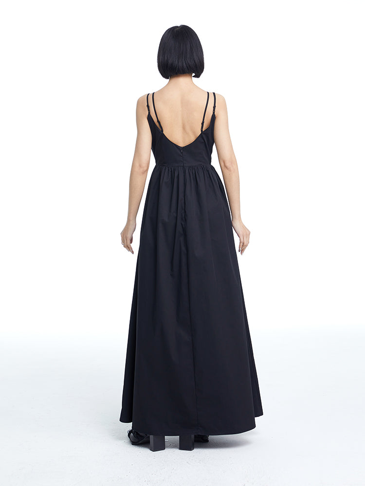 TINY IN high waist large women's halter neck back cut-out long dress- AMADA