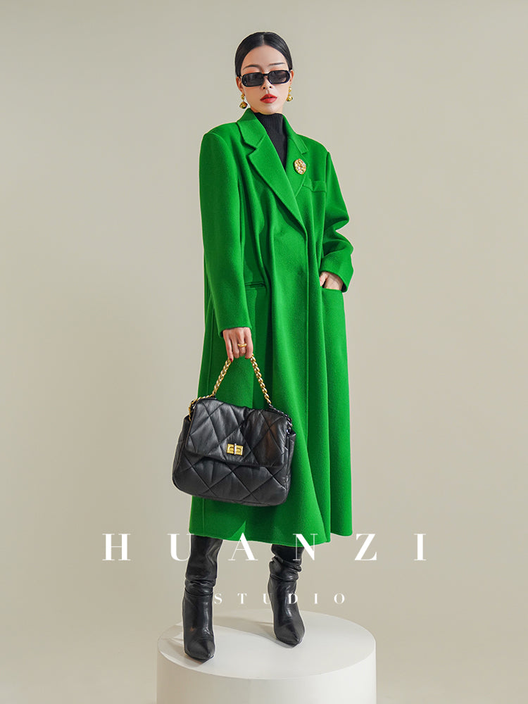 Huanzi custom-made Australian wool pure hand-sewn double-sided autumn winter coat - Iya