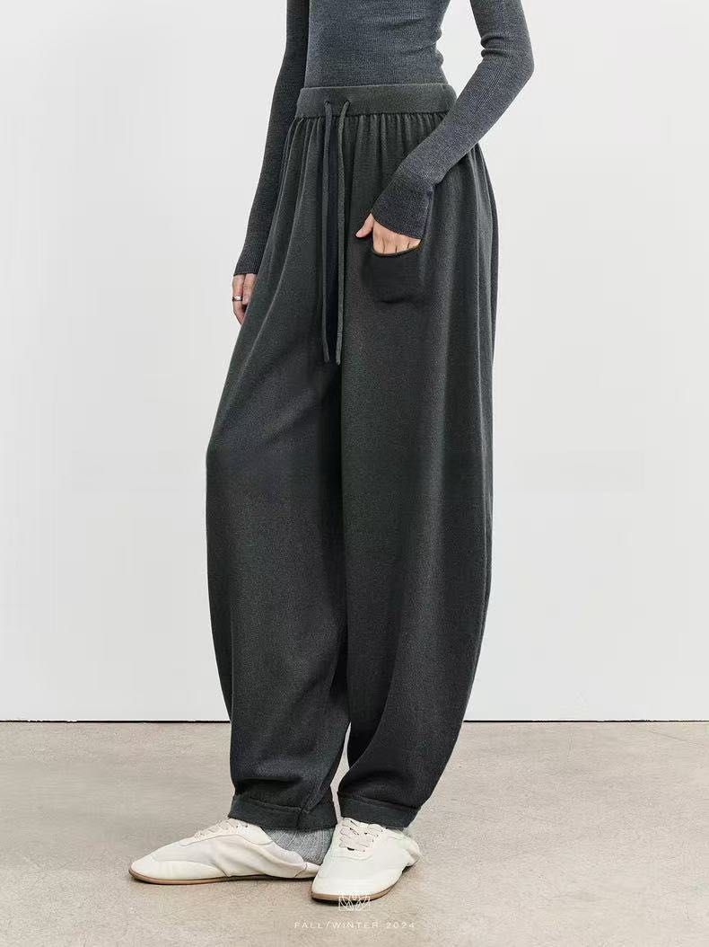 PIAOIN WOOL CORSET BLOOMERS THIN KNITTED CASUAL PANTS WOMEN'S- HART