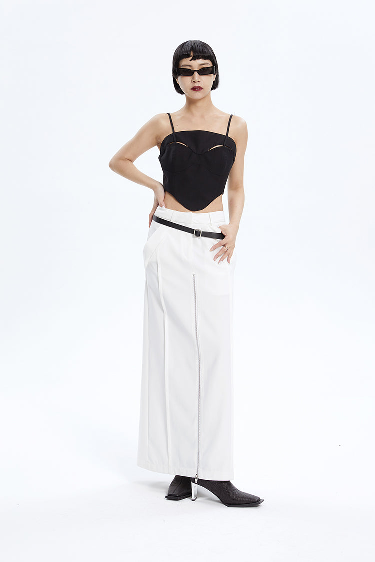 TINY IN Black Cutout Bandeau Strap Women's Versatile Top-FADA
