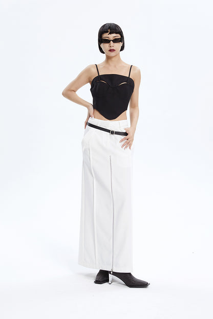 TINY IN Black Cutout Bandeau Strap Women's Versatile Top-FADA