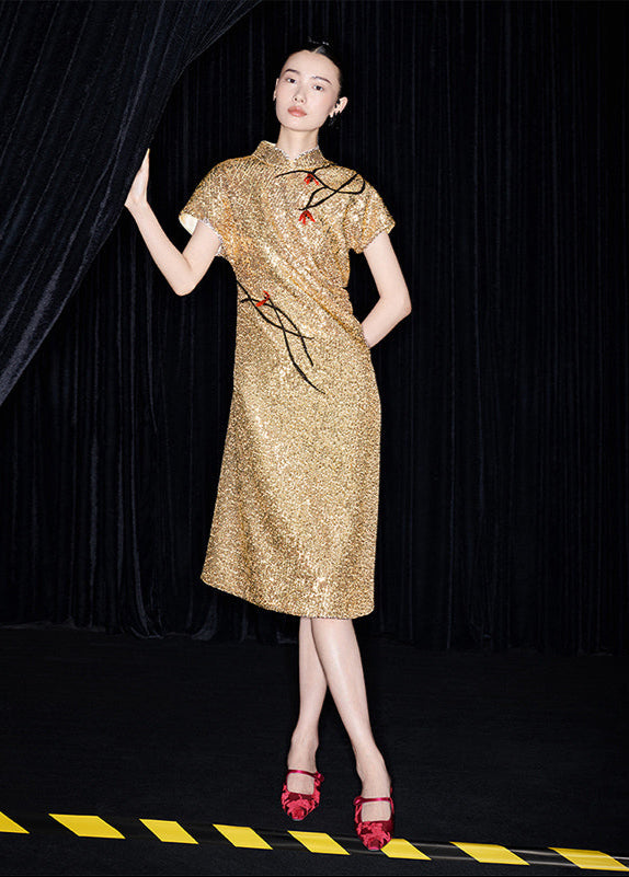 M essential Mackay designer three-dimensional Loushan red beaded dress - alan.