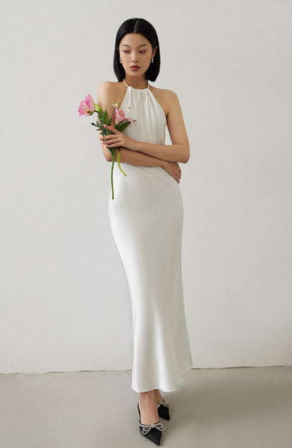 GOUDIN elegant low back slip dress -ZOFIA.