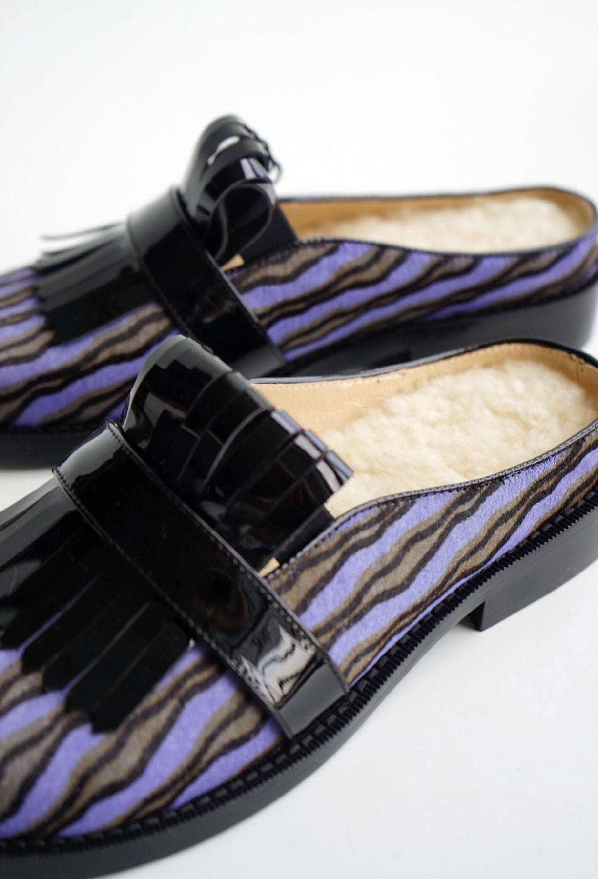 B-FEI horsehair slip-on shoes-GOJO.