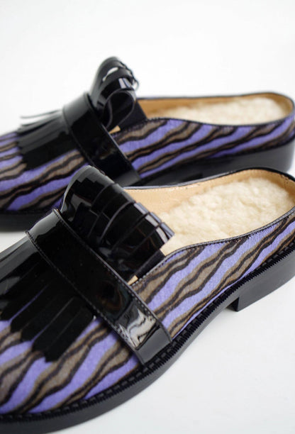 B-FEI horsehair slip-on shoes-GOJO.