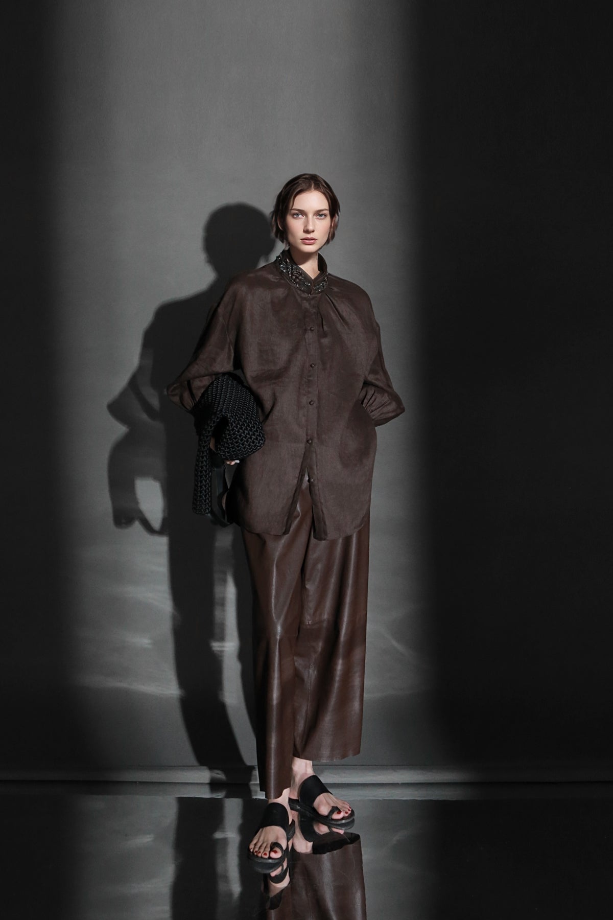 PIAOIN luxury vintage beaded design handmade custom shirt-BEATRICE.