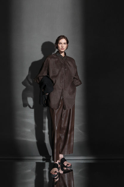 PIAOIN luxury vintage beaded design handmade custom shirt-BEATRICE.