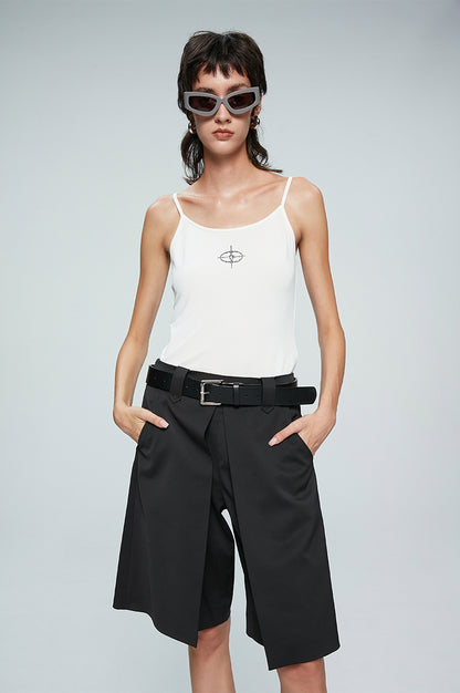 ANNAKIKI Casual Underwear Pleated Twill Simple Medium Pants-ROXIANNA