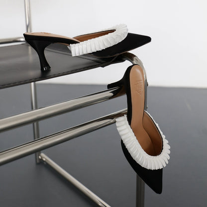 B-FEI French Semi-Drag Pointed Toe Mid-Heel-CHROLLO.