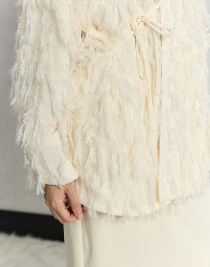 HECO Three-dimensional Tassel Fashion Top Shirt Women - flesh.