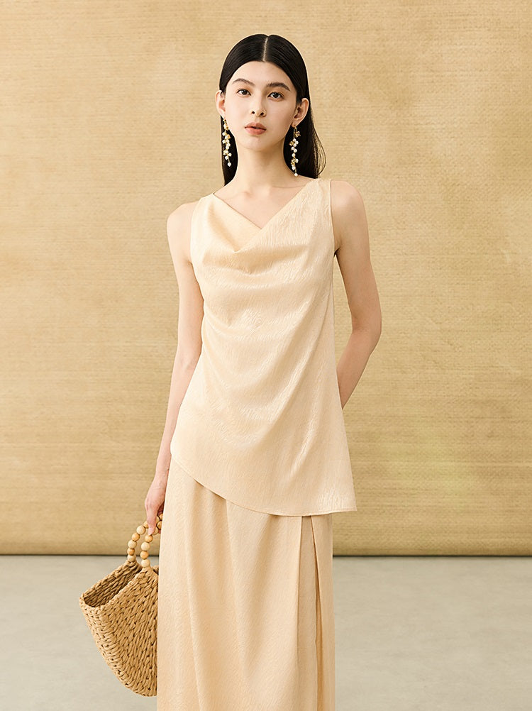 HECO Chinese back cross pearlescent vest top suspenders - COLAR.