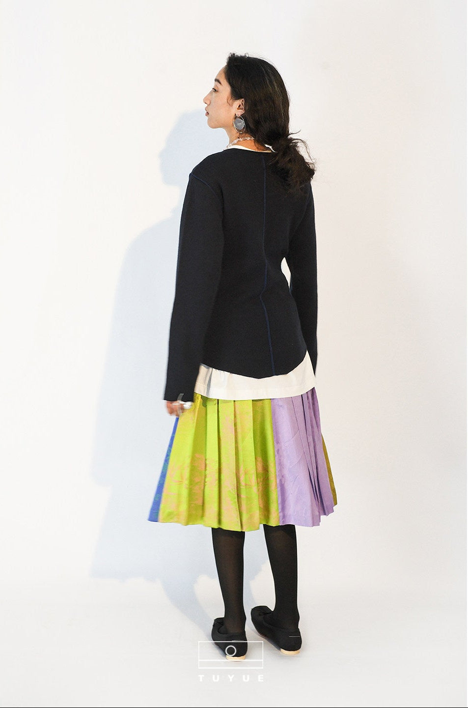 TUYUE Wool Crew Neck Shoulder Knitted Long Sleeve Top - JOYCE.