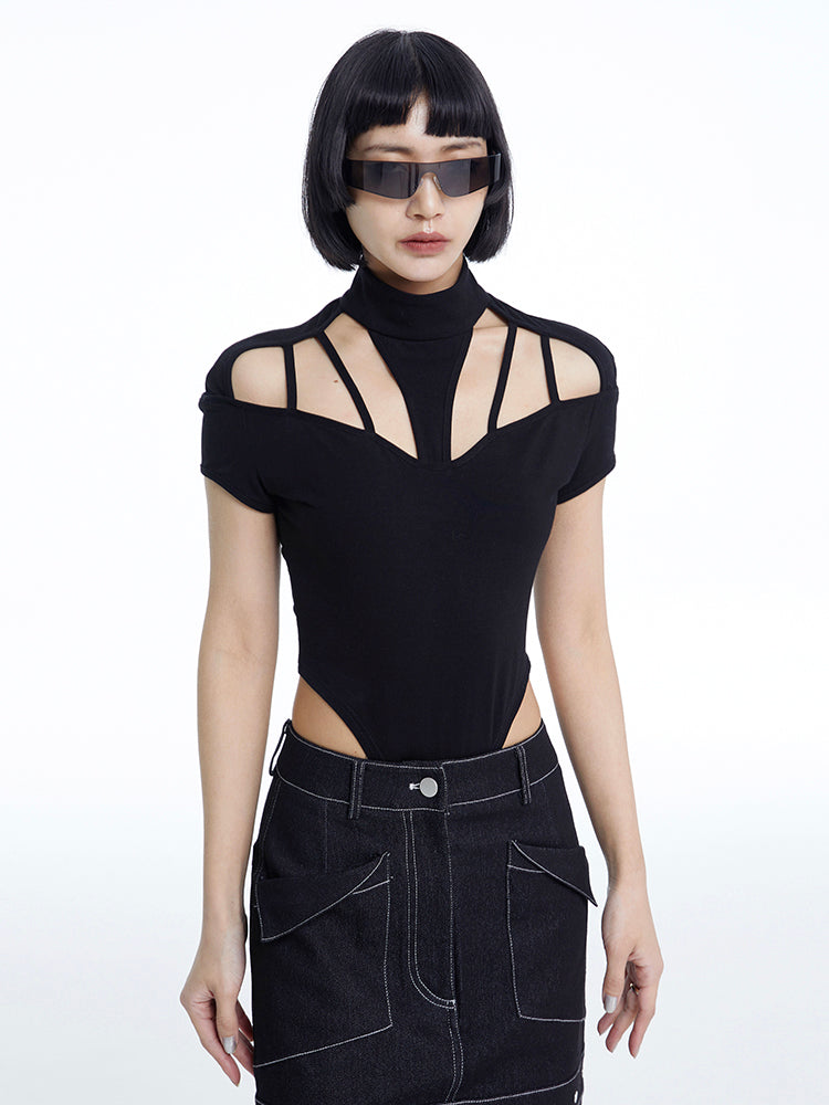TINY IN cut-out short sleeve one-piece women's summer top -ANDRE