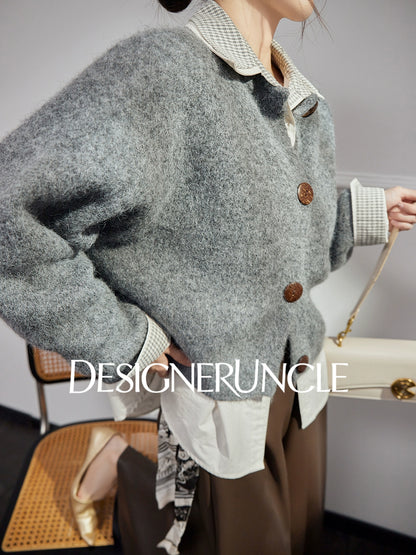 DGU "Mist Blue" gray autumn new loose outerwear versatile slimming top - JONES.