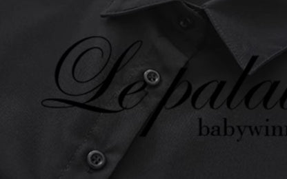 Le Palais Vintage black wrap short shirt ruffled puffy skirt-CALCIFER.