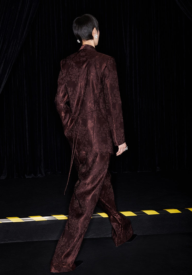 M essential Mackay designer embroidered jacquard pant suit - Buniu.