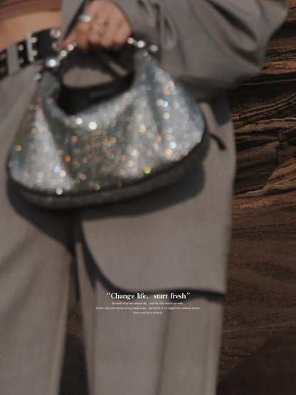 IUBALLET Beaded Chain Hobo Bag - POWER.