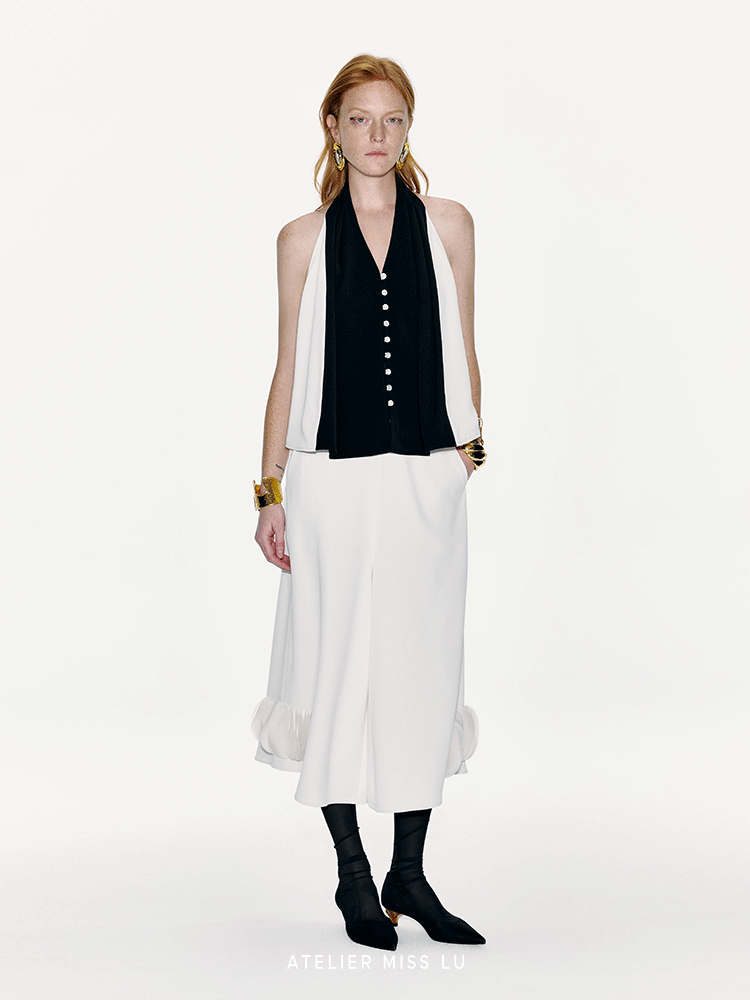 ATELIER MISS LU Backless Halterneck A-line Vest Top - SCOUT