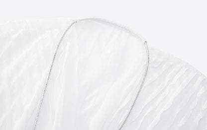 ZHUCHONGYU white loose pleated top and pant outfit set--SOUSOU.