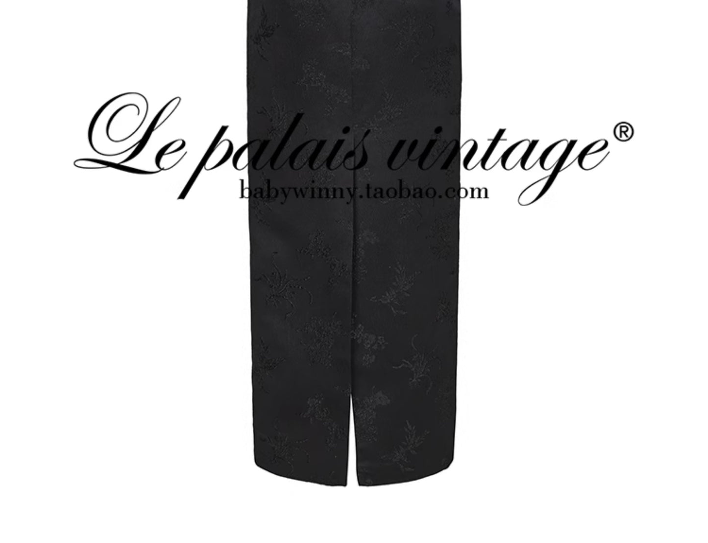 Le Palais Vintage Luxury Black Deep V-Neck Mesh Long Sleeve Top + Long Skirt-LING.