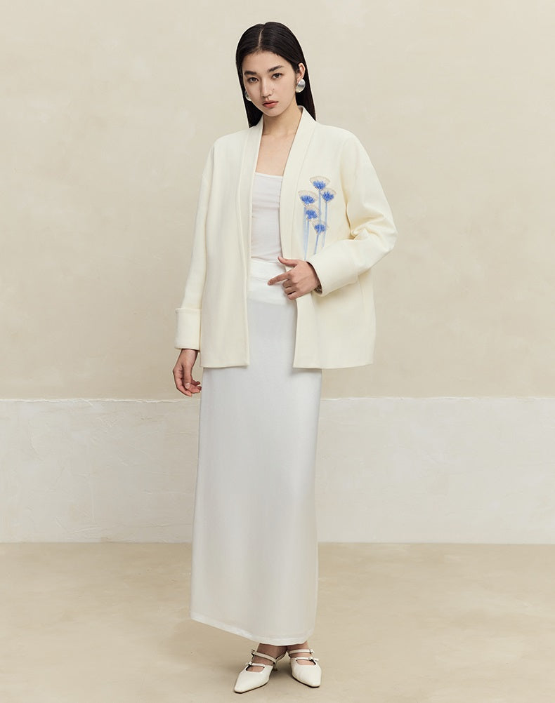 HECO High-waisted purple black white back slit skirt Hip Girl - spirit.